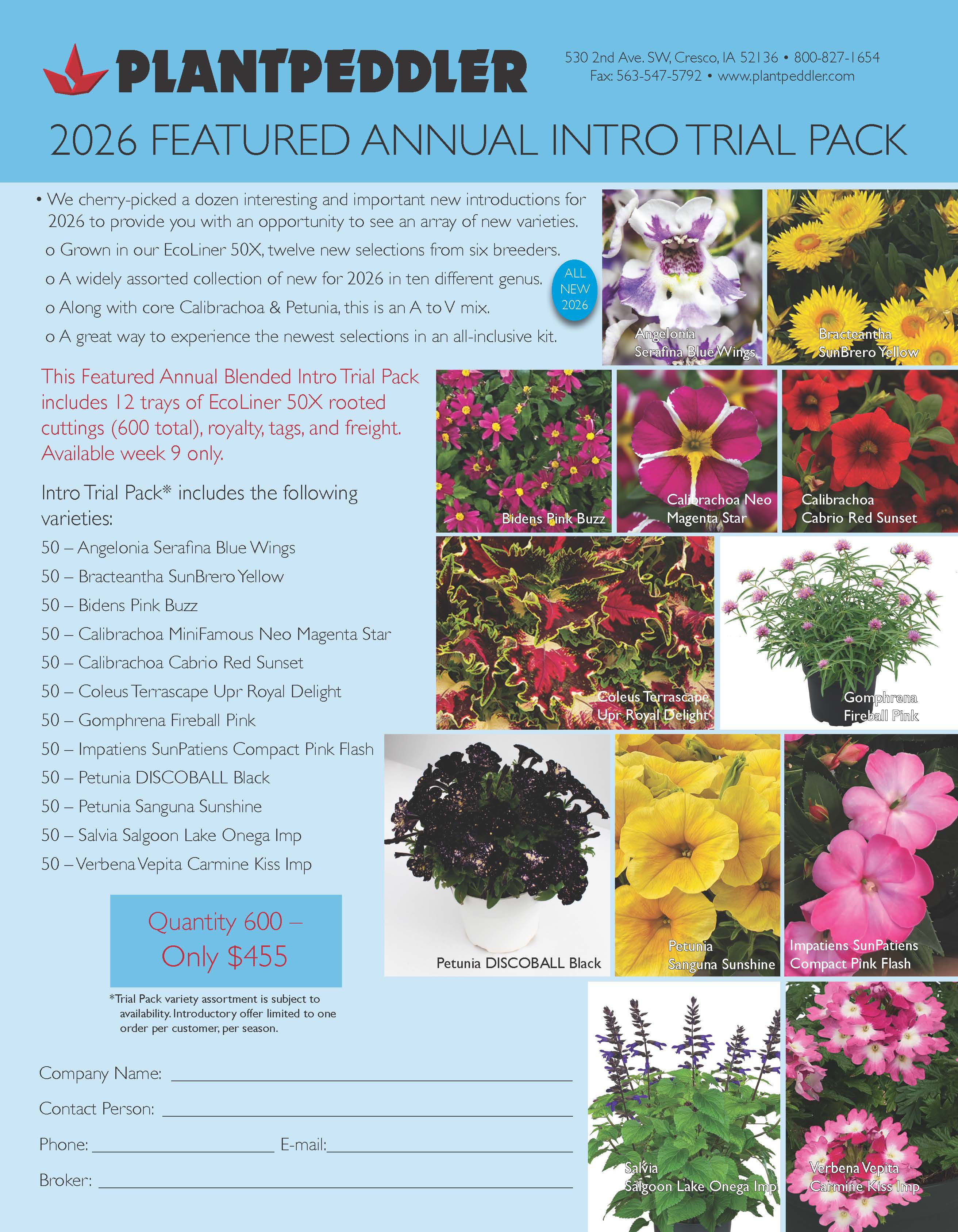 Plantpeddler Trial Pack: 2026 Featured New Annual Introductions - Plant Material